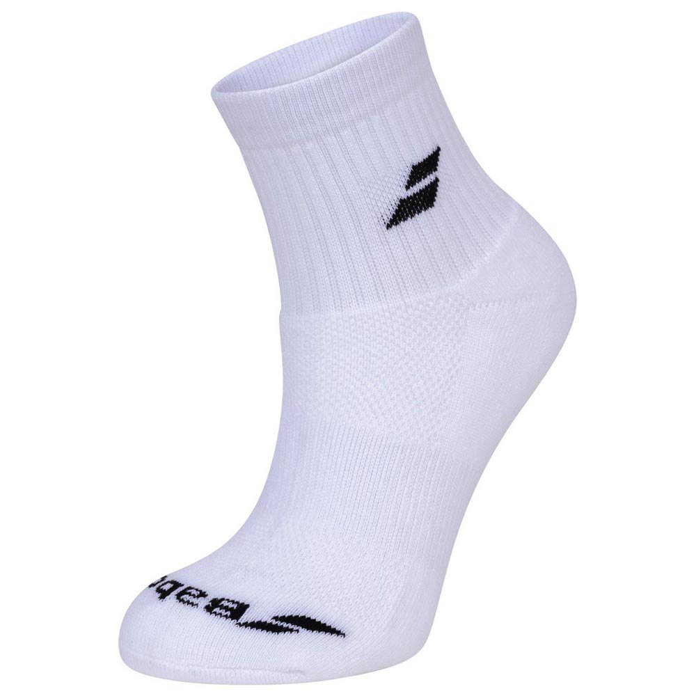 [173978] BABOLAT SOCKS QUARTER 3 PAIRS PACK WHITE (39/42)