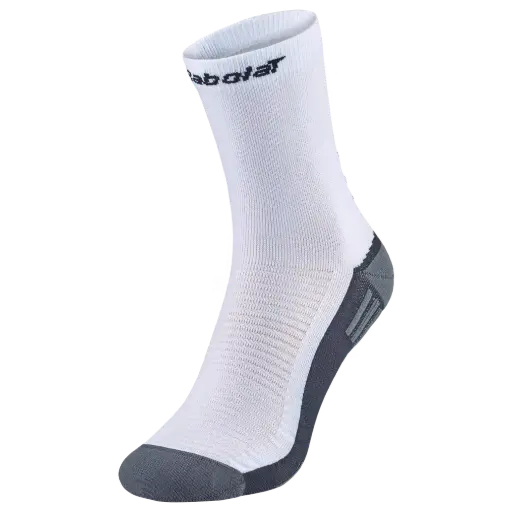 BABOLAT MID-CALF SOCKS WHITE/BLACK